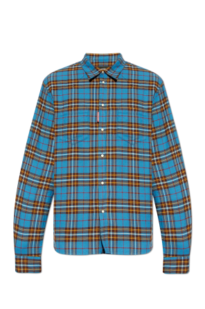 Tシャツ・カットソー REPRESENT FW23 PLAID SHIRT (MO2001_73) KAMIYA Bleached Check Shirt （BLUE） -FASCINATE